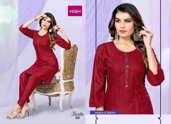 Nish Shweta Rayon Slub Designer Kurti Pent Collection